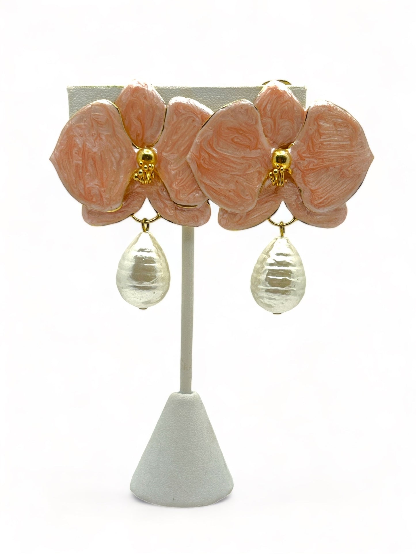 Pink Flower Earrings