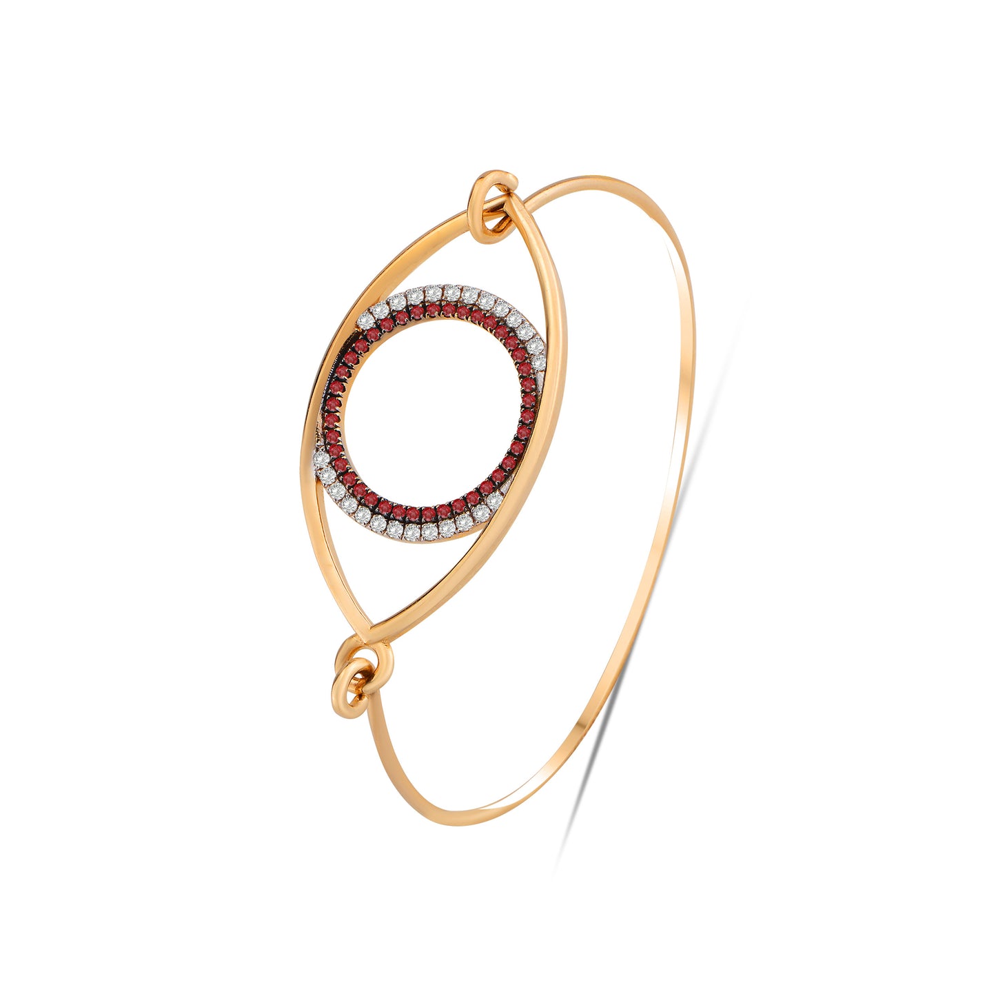 Rose Gold Eternal Eye Diamond and Gemstones Bangle