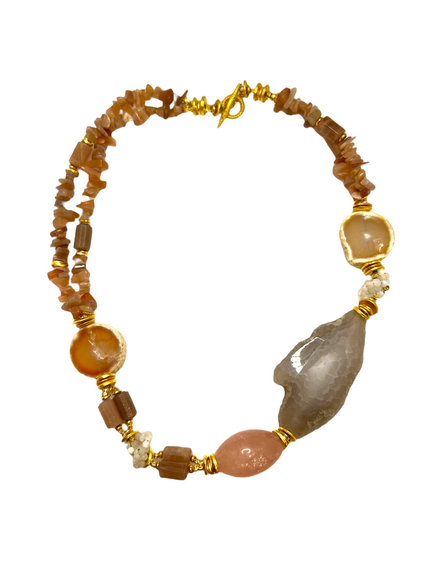 Pink and Grey Stone Necklace
