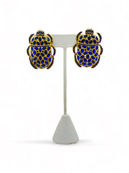 Blue Beetle Earrings