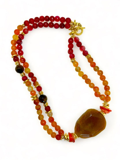 Orange and Red Necklace