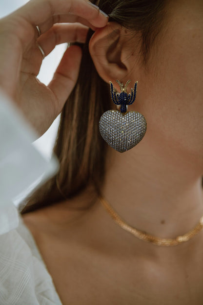 Bird Heart Earrings