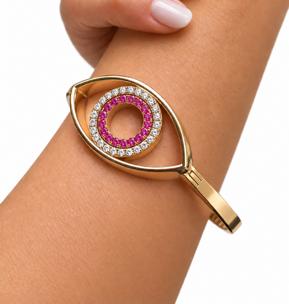 Eternal Eye Yellow Gold Bangle