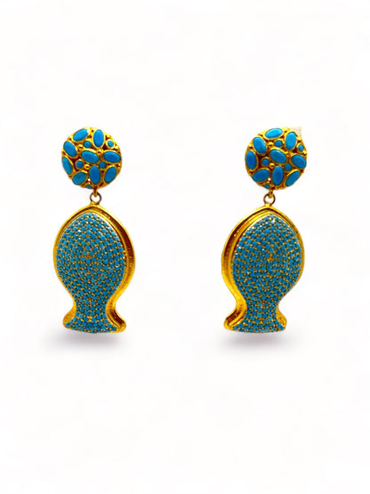 Blue Fish Earrings