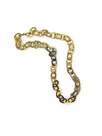 Chain Gold and Black Necklace