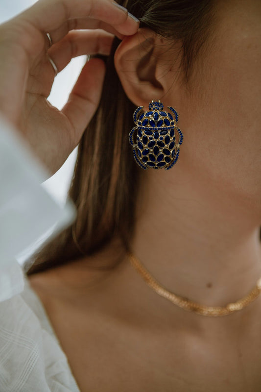 Blue Beetle Earrings