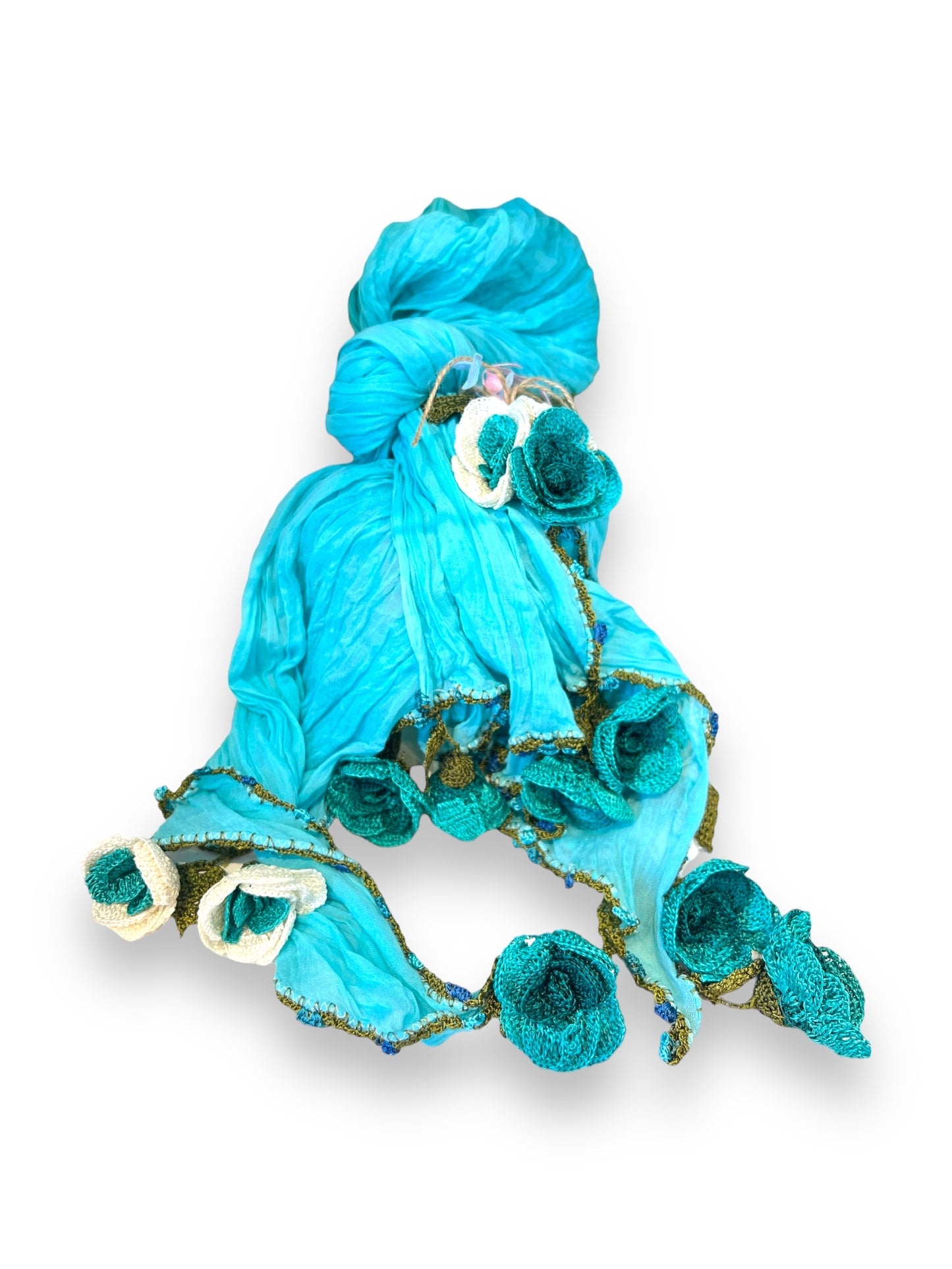 Flower Scarf Turquoise