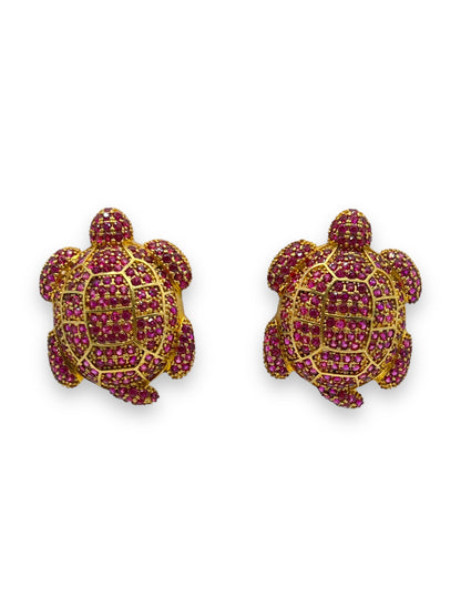 Pink Turtle Earrings