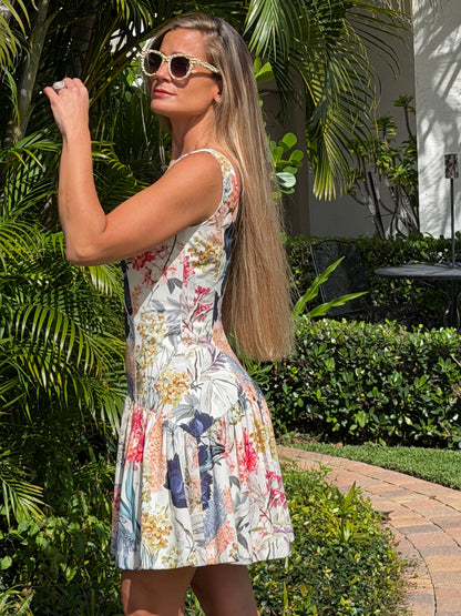 Vintage Garden Structured Mini Dress