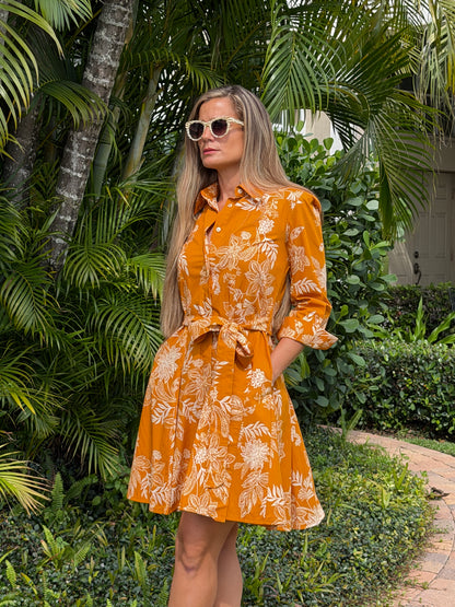 Amber Bloom Belted Mini Dress